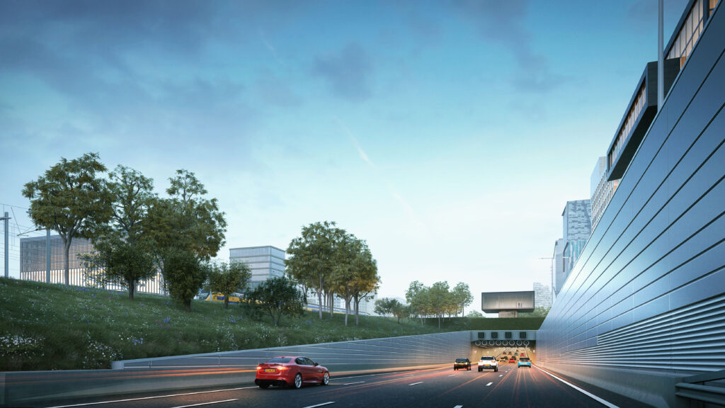 Artist impression Zuidelijke tunnel A10 toerit